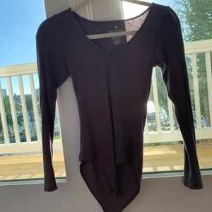 Small, Dark Grey, Ling sleeve Bodysuit